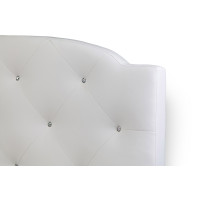 Baxton Studio BBT6440-Queen-White Canterbury Contemporary Queen-Size Bed